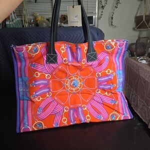 Vibrant Red and Purple Women's Tote Bag